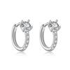 ANDYWEN 925 Sterling Silver Hoop Earrings Ladies Earrings Irregular Cubic Zirconia Earrings Fine Jewelry Gifts