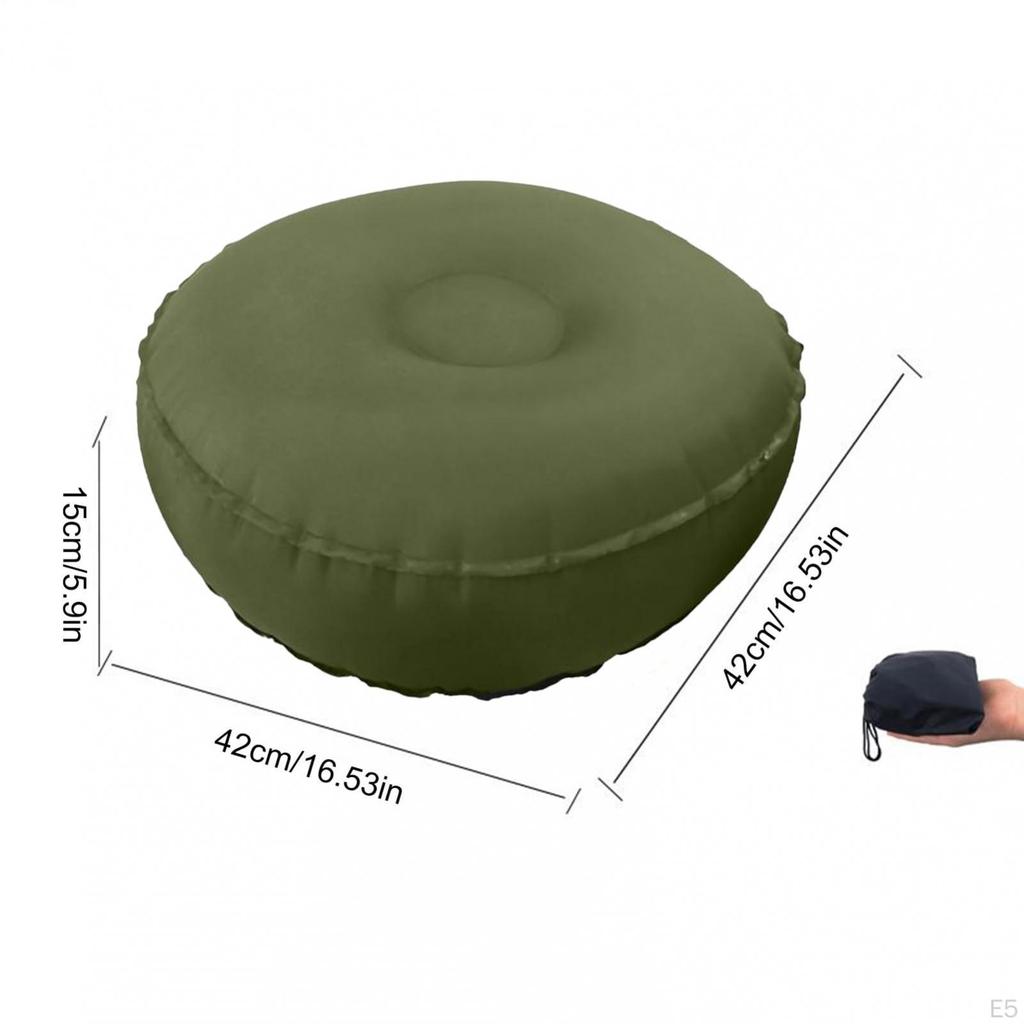 Pernă gonflabilă ergonomică reglabilă pentru meditație cu suprafață din microfibră antiderapantă, portabilă, pentru podea