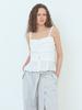 ETMON Lace Texture Sleeveless Blouse White