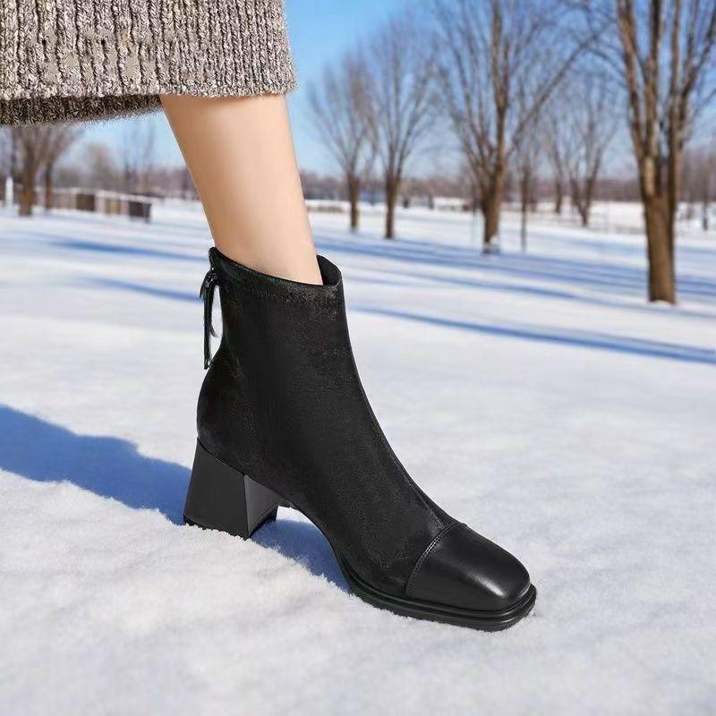 French Chunky Heel Ankle Boots - Autumn/Winter 2025: Versatile, Comfortable, Square Toe, Slimming Boots