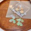Geometric Shell Fringed Earrings Colorful Long Literary Classical Girl Stud Earrings Chain Sweet Super Fairy Earrings