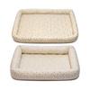 Quilted Cat Bed Breathable Floral Pet Lounger Machine Washable Pet Bed with Raised Edges for Cats Small Dogs