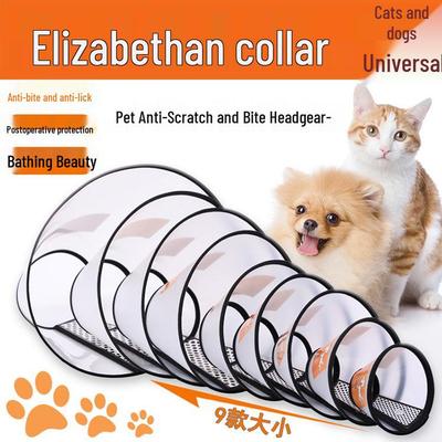 Collar Isabelino Anti-Mordeduras para Mascotas: Cubierta Protectora para el Cuello para Gatos y Perros
