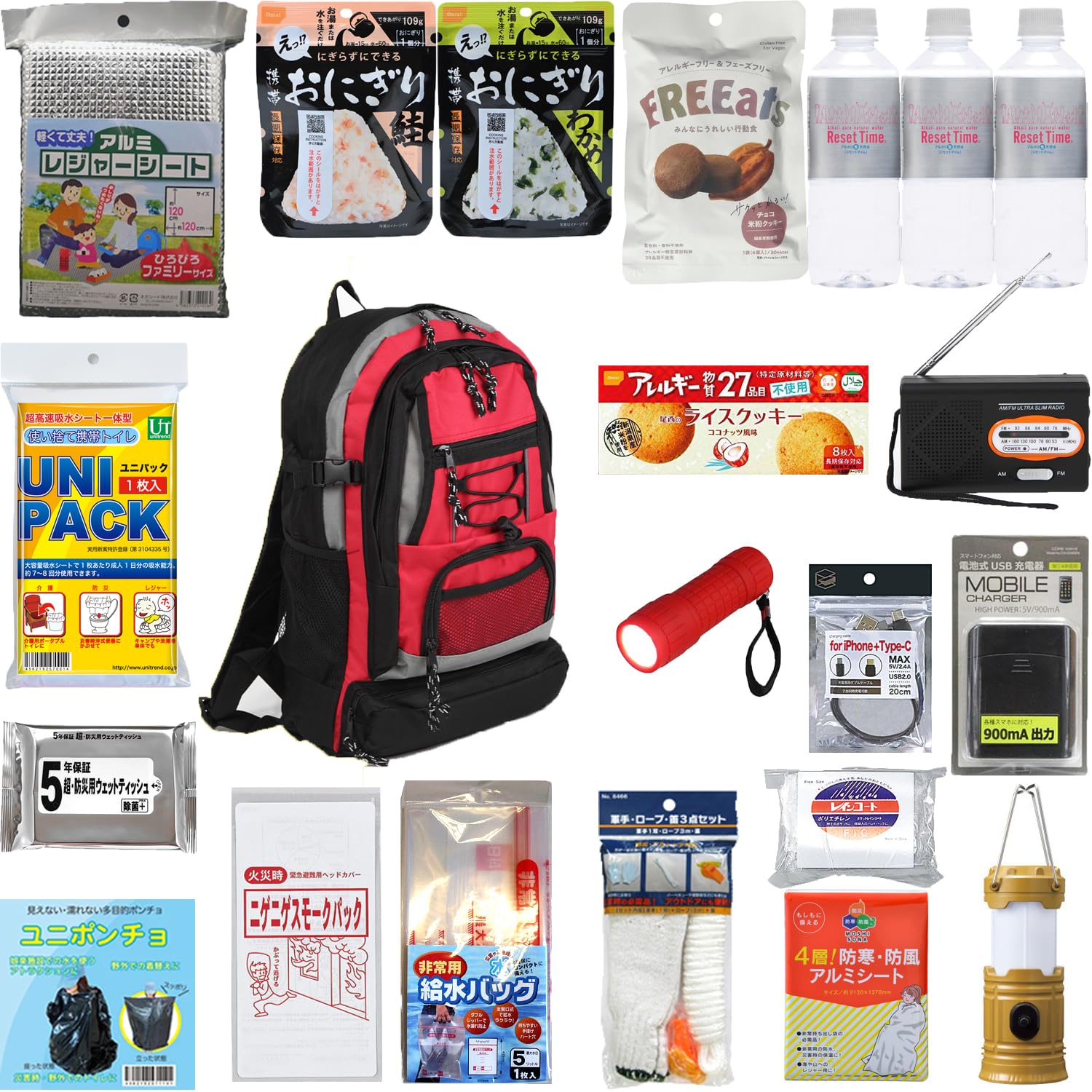 Disaster Preparedness Kit for 1 Person Suitable for Emergency Disaster Preparedness Supplies Emergency Evacuation Earthquake Preparedness (Standard