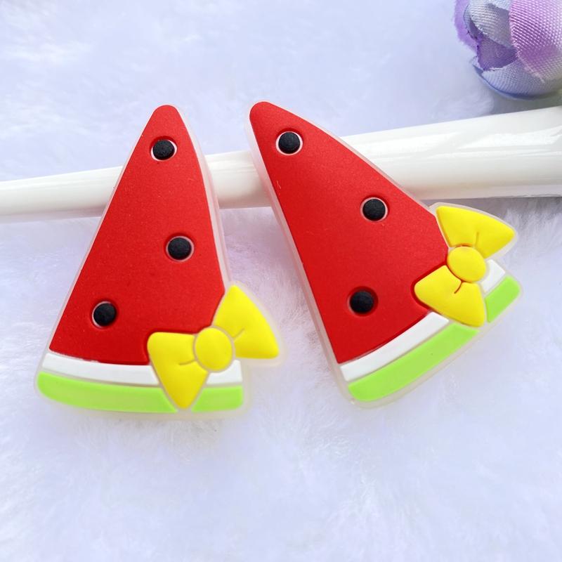8pcs cute PVC Mixed Luminous fruit flexible glue Flat back DIY Scrapbook Embellishment Phone Craft Decoration D93A