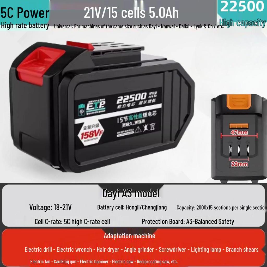 Universal High-Capacity 21V Electric Drill & Wrench 2106 with Lithium Battery, Angle Grinder, and Hammer Drill, 48V 88VF.