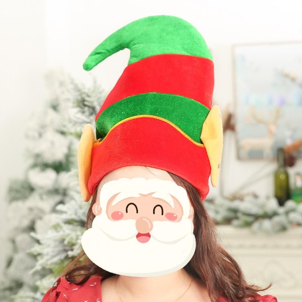 Christmas Elf Hat with Ears Decorations Costume Witch Hat Cosplay Party Props Accessories for Child