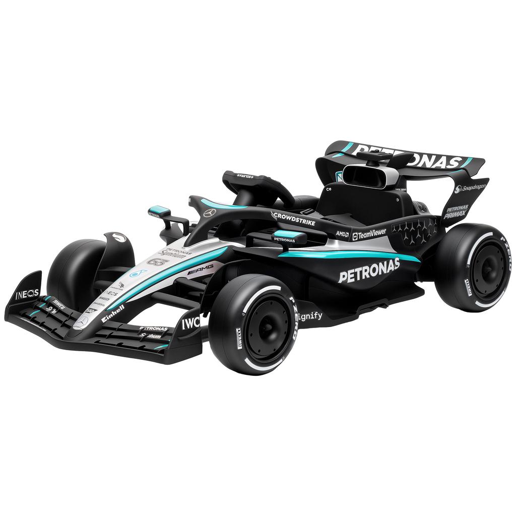 Electric Go-Kart for Kids, 12V, Mercedes-AMG PETRONAS F1, 2 Motors, Remote Control, 3 Speeds, Black