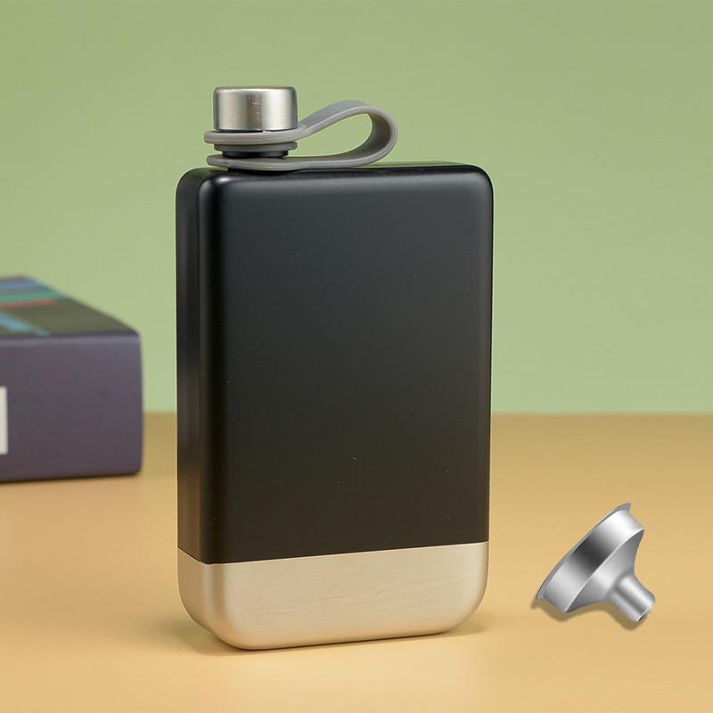 9oz Premium-Flachmann mit Trichter, auslaufsicher, Camping-Whisky-Weintopf, tragbar, Edelstahl, für unterwegs
