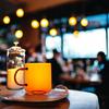 GLASS MUG FOR COFFEE AND TEA 310 Ml. 8.7 Cm AMBER