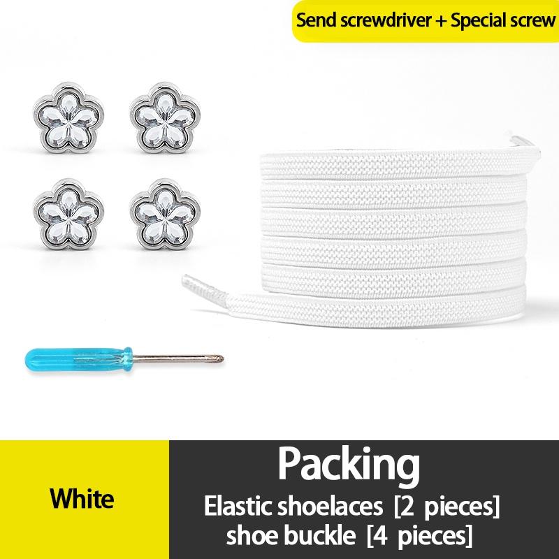 

NO.8 4 шт., металлические замки с цветком сливы, без завязок, шнурки с резинками, ромбовидные пряжки для обуви, эластичные шнурки, кроссовки, ленивые спортивные шнурки