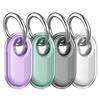 4Pcs IP68 Waterproof Full‑Coverage TPU Shockproof Protective Case With Metal Keychain Carabiner For Samsung Galaxy Smart Tag 2 Tracker