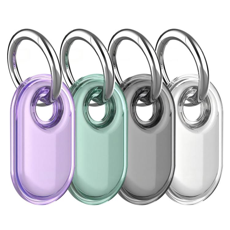 4Pcs IP68 Waterproof Full‑Coverage TPU Shockproof Protective Case With Metal Keychain Carabiner For Samsung Galaxy Smart Tag 2 Tracker