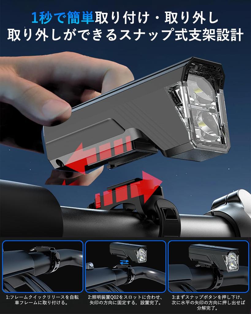 Bicycle Light Enhanced Light Automatic 2 High Brightness 5 Lighting Wide IPX5 Bicycle Headlight for Cross USB LED Battery Level Easy Emergency Fast