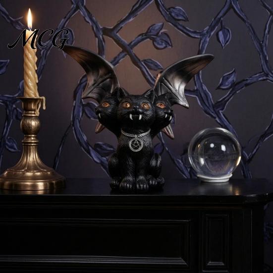 Mysterious Gothic Halloween Accessory Witch Resin Lantern, Ghoul Terrifying LED Night Light, Art Sculpture Waterproof Hell Reaper Spooky Tabletop