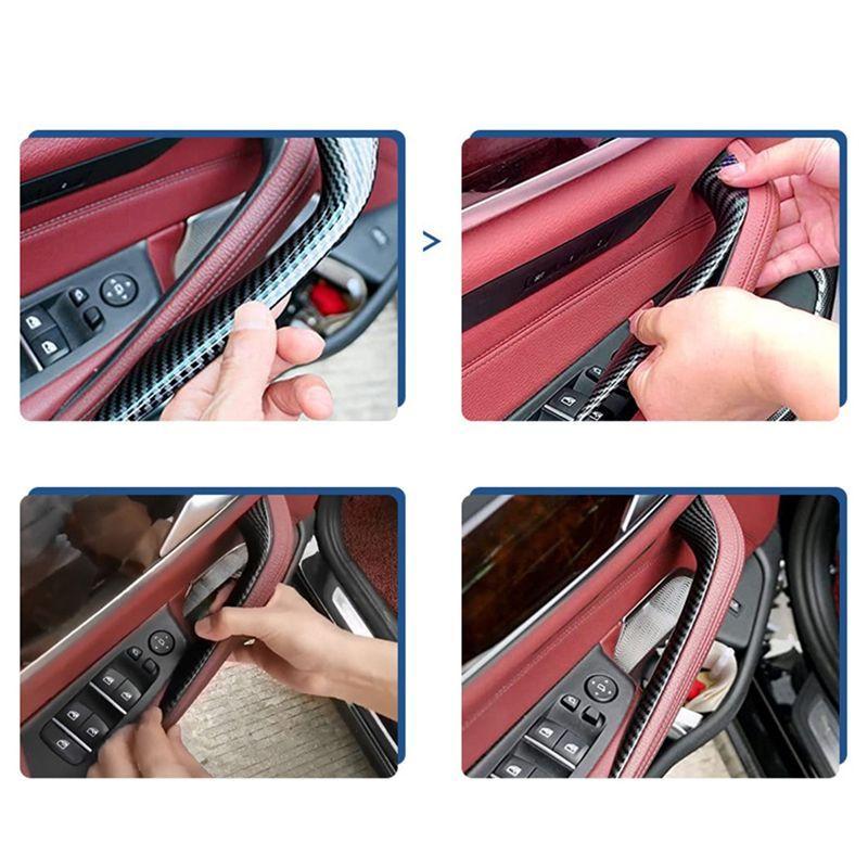 2Pcs Beige Door Pull Handle Door Handle Cover For BMW 5 Series 2018- 525I 528I Driver And Passenger Side