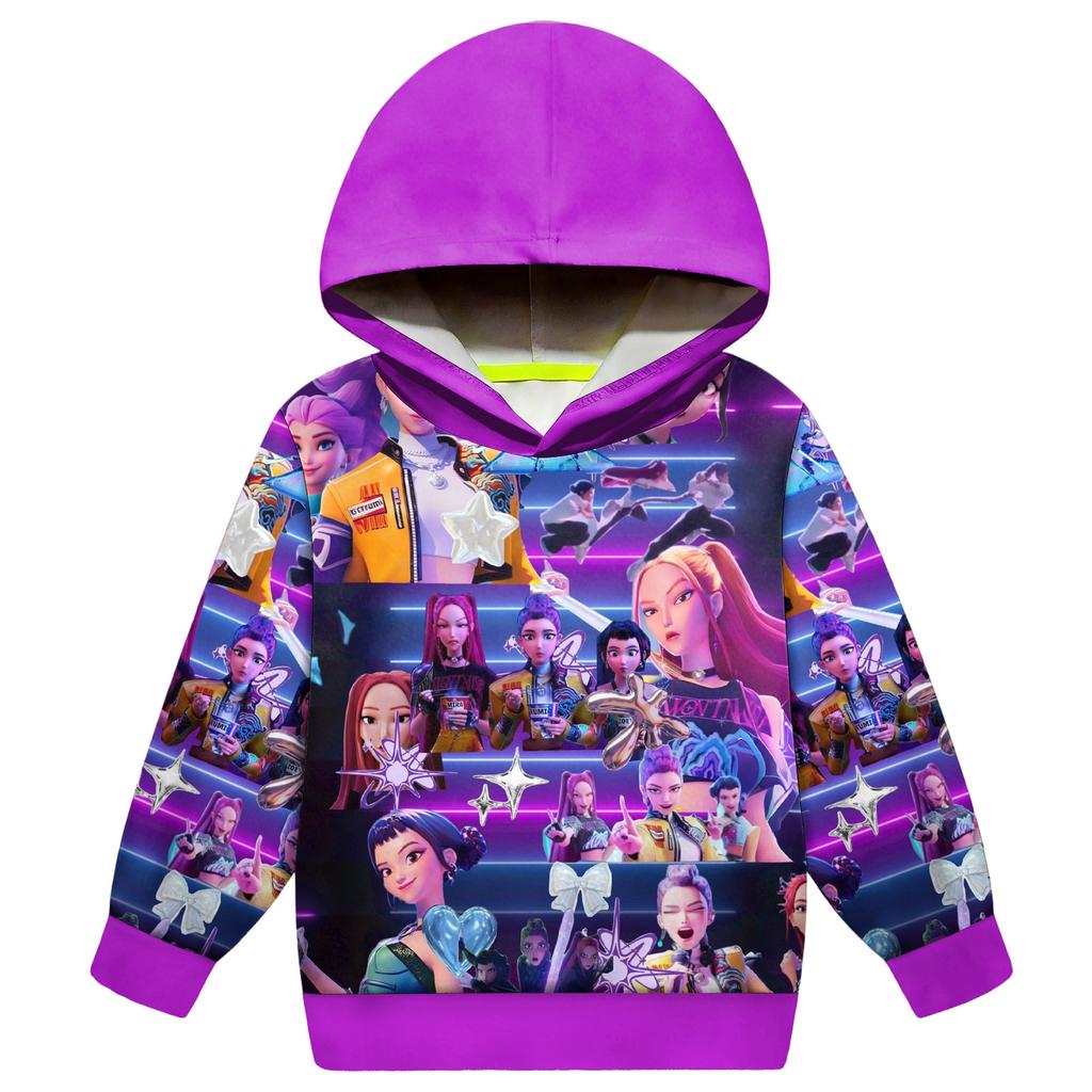 Dziecięca bluza z kapturem, luźna, z długim rękawem i sznurkiem