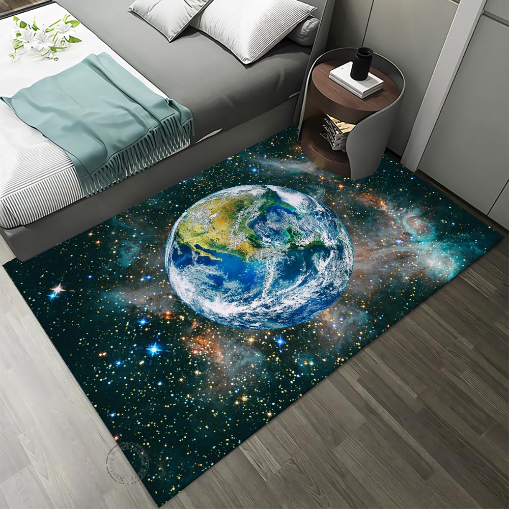 Naked Eye 3D Earth Planet Pattern Carpet For Living Room Bedroom Door Mat Bath Leisure Home Decor