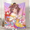 Cartoon Inugami Korone Throw Kid-Friendly Flannel Throw Blanket Soft Warm Anti-Static Washable All Season