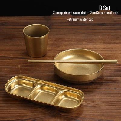 Wutuo Edelstahl Vintage Gold Geschirrset
