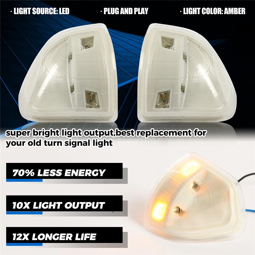 For Dodge Ram 1500 2500 3500 LED Side Mirror Turn Signal Lights Clear Lens Amber