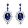 WUIHA 100% 925 Sterling Silver 10 * 12 MM Lab Sapphire High Carbon Diamond Wedding Engagement Drop Dangle Earrings Fine Jewelry