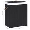 VidaXL Panier à linge avec 2 sections bambou noir 100 L 320746