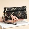 Retro Ethnic Style Clutch Purse Double Zipper Wristlet Wallet Long Wallet  Cell Phone Storage