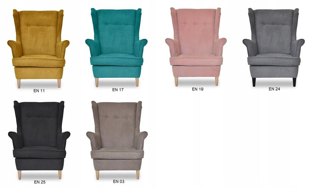 ARI Scandinavian Family Meble Wing Chair, Elegant In Graphite Velvet