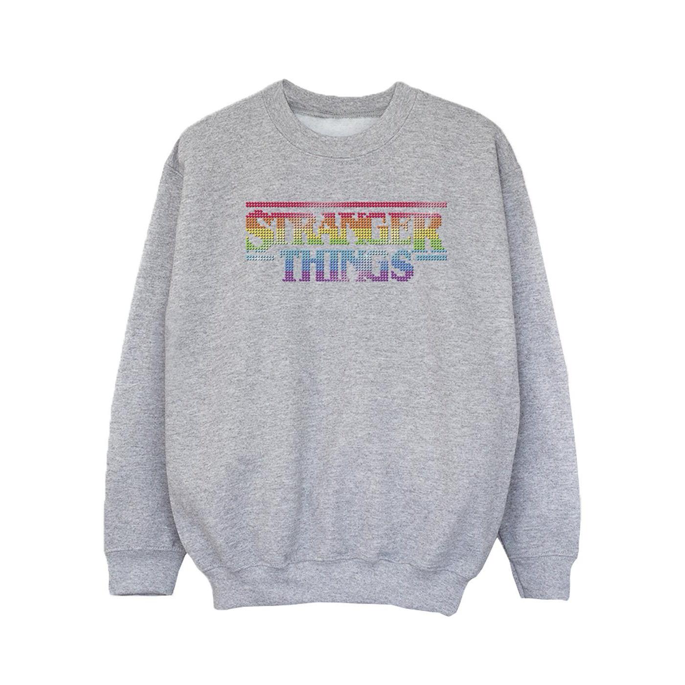 Netflix Niñas Stranger Things Rainbow Dot Logo Sudadera 9-11 Years gris