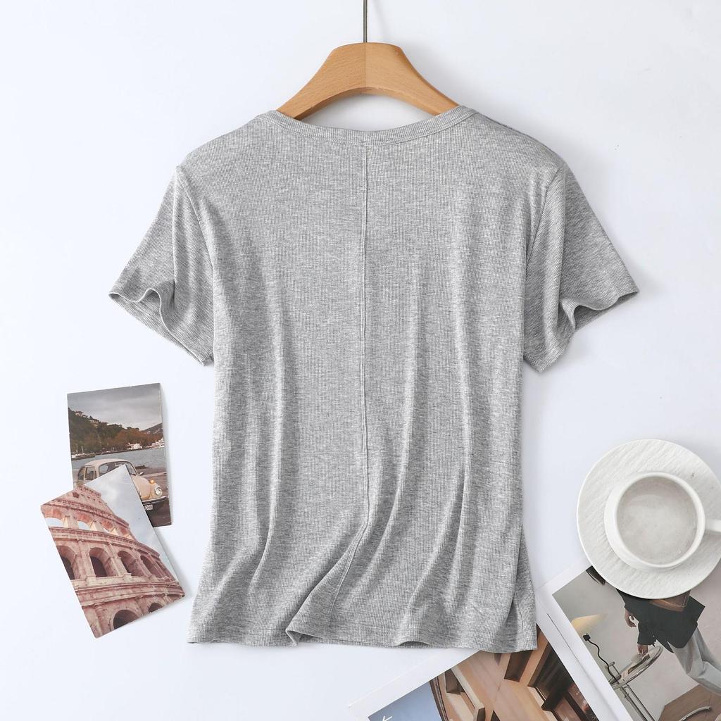2026 Women’s Slim Fit Lightweight Round Neck Tencel Short Sleeve Ice Silk Top
