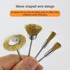 3Pcs Coppers Iron Rotating Brushes 2.35mm Arbor Size Multi Functional Design For Accuracy Grinding Tasks