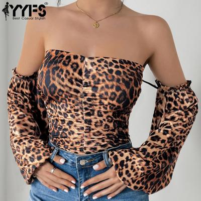 Damenmode Lässiger Leopardenmuster Frühling Herbst Langarm Bodys