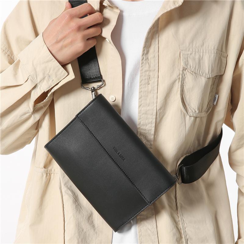 Unisex Korean Style Trendy Square Crossbody Bag Neutral Shoulder & Phone Envelope Bag