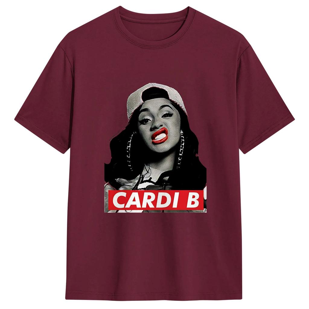 Unisexs Cardi B Vintage T Shirt Pure Cotton Clothes Awesome Short Sleeve Round Neck Tees Plus Size Tshirts