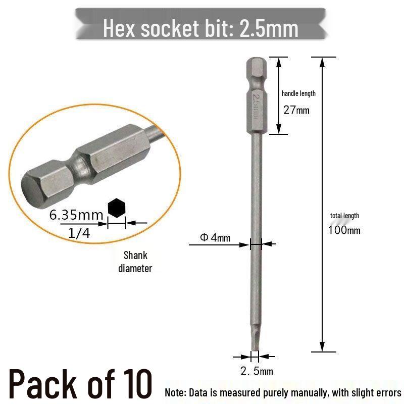 Sechskant Starke Magnetische S2 Schraubendreherbit für Handbohrmaschinen und Elektrische oder Pneumatische Schraubendreher