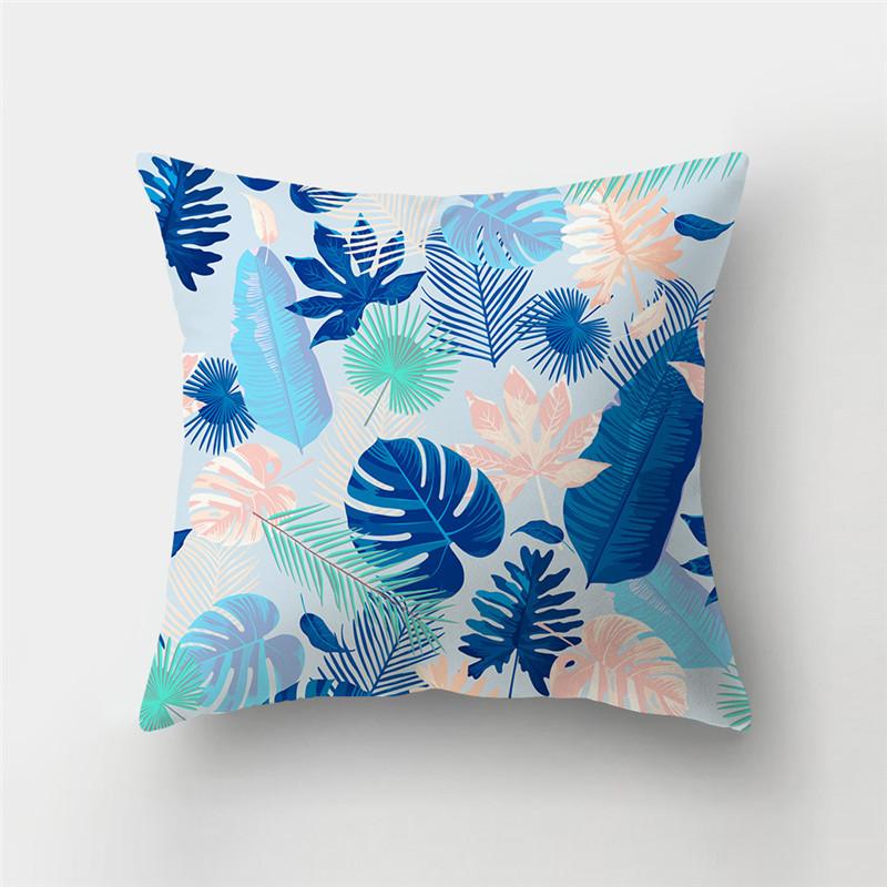 Fresh Summer Leaves Tropical Plants Square Cushion Cover Home Living Room Sofa Bedroom Decoration Pillow Cover