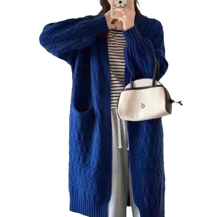 Women's Autumn Winter Retro Loose Wool Cardigan Coat