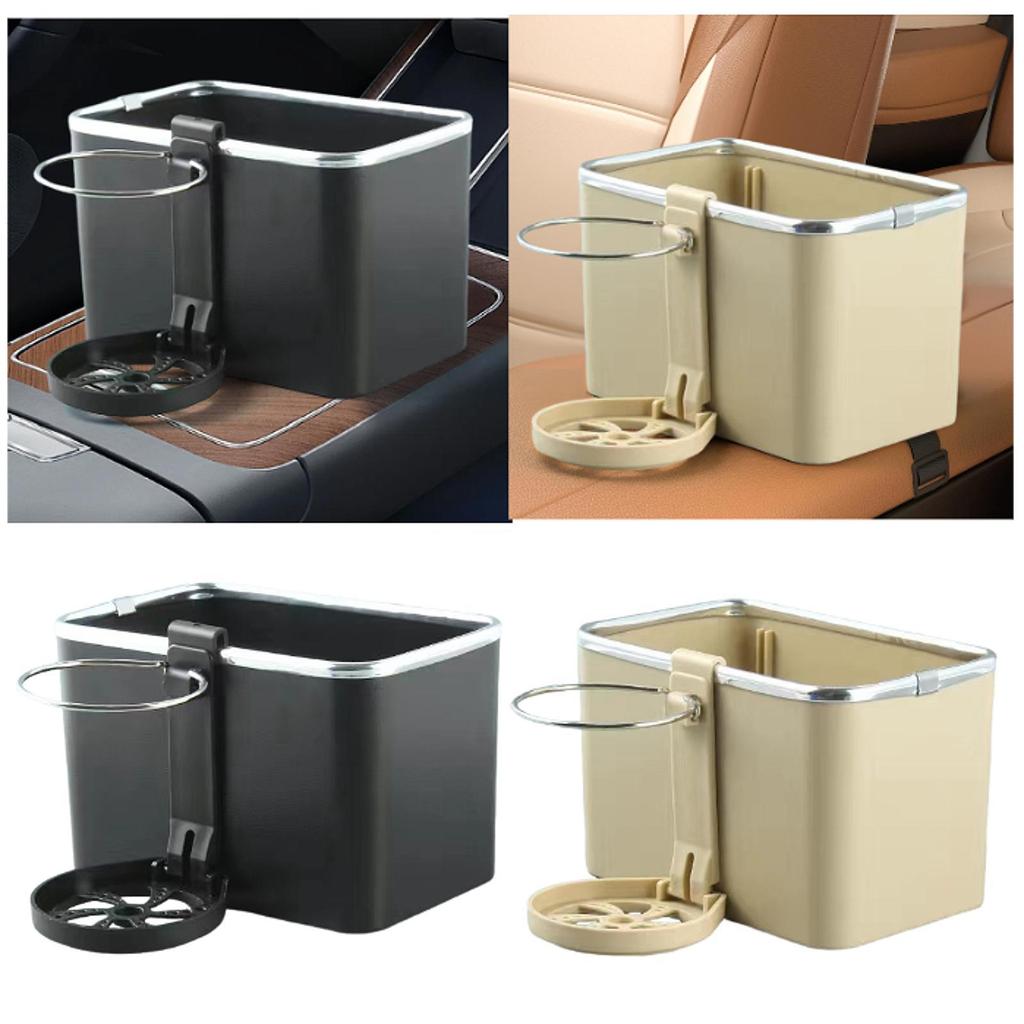 Car Armrest Storage Box with Foldable Cup Holder Auto Interior Accessories Easy Installation Multifunctional Napkin Holder