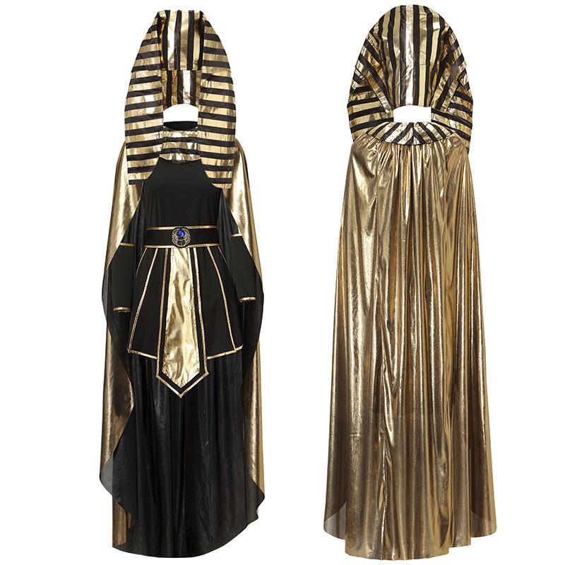 Halloween Adult Egyptian Costume Pharaoh Cleopatra Men's and Women's Ancient Greek and Roman Queen Performance Suit