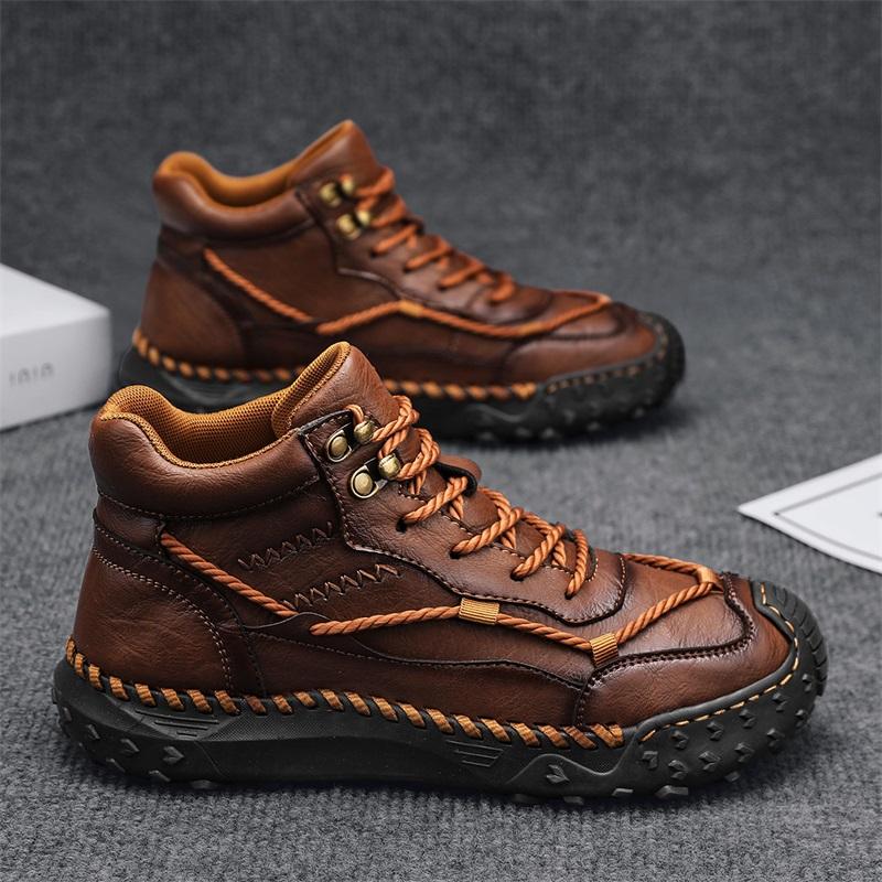 Autumn Winter Handmade Men Boots Shoes Comfortable Ankle Boots Casual Moccasins Tooling Leather Shoes
