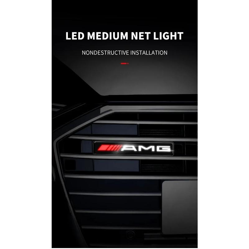 Luce Decorativa per Auto LED Emblema Badge Decorativo per Griglia Cappa Anteriore per Mercedes Benz AMG Classe A B C E S CLA GLA GLB GLC GLS GLK CLS