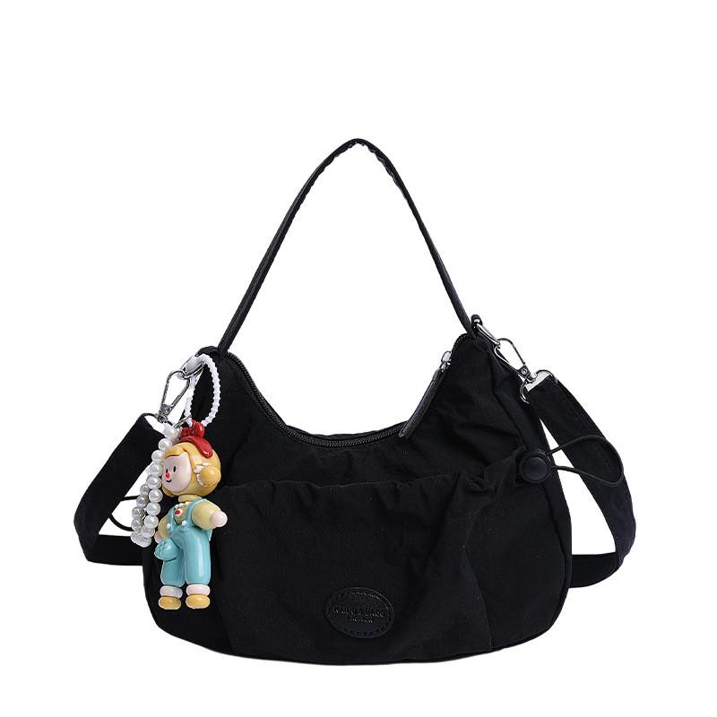 Fashion Nylon Single Shoulder Bag For Women With Zipper Closure And Mobile Pocket