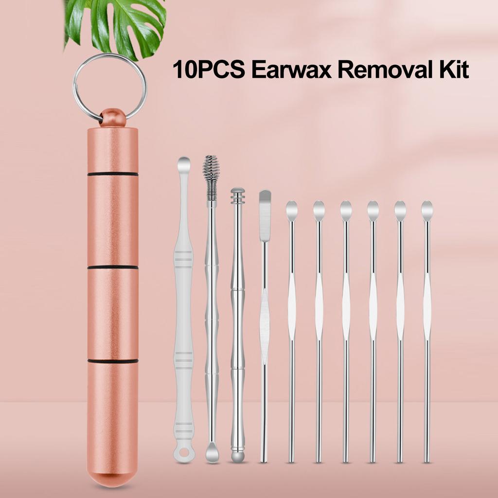 10PCS Earwax Removal Kit Ear Pick Set Earwax Remover Ear Spoon Earpick Ear Picker for Ear Massage Adult Ear Care Tools