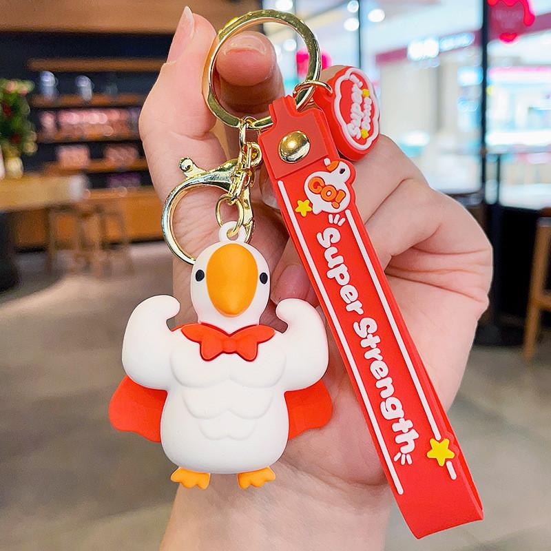 Goose Cartoon Adorable Keychain Cute Car Key Ring Couple Backpack Accessory Gifts Small