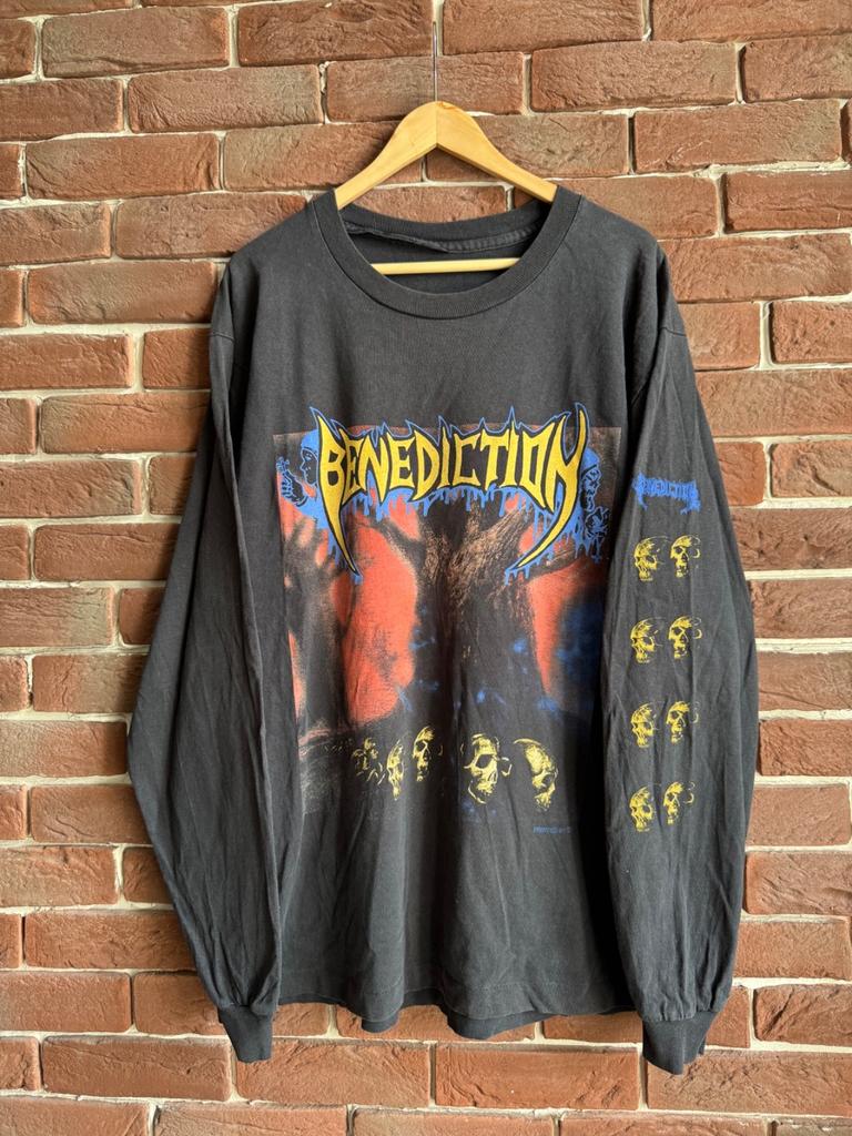 Vintage 90s Benediction Grand Leveller Death Metal Band Tee Xl Black Unisex T-Shirt