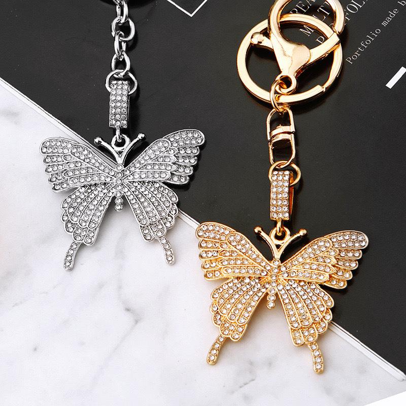 

Exquisite Lobster Buckle butterfly Pendant Key Chains Women Fashion Keychains Jewelry for Bag Car Gift Ornament