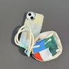 Trendy Colorful Soft Small Backpack with Coin Purse, Hand Strap & Contrasting Color Lanyard Pendant