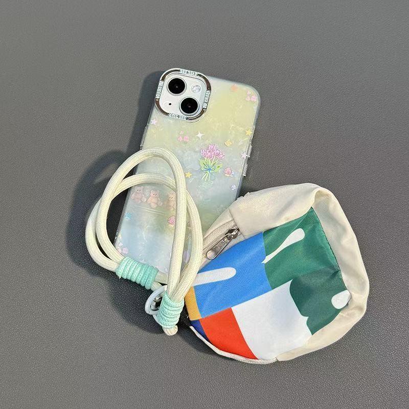 Trendy Colorful Soft Small Backpack with Coin Purse, Hand Strap & Contrasting Color Lanyard Pendant