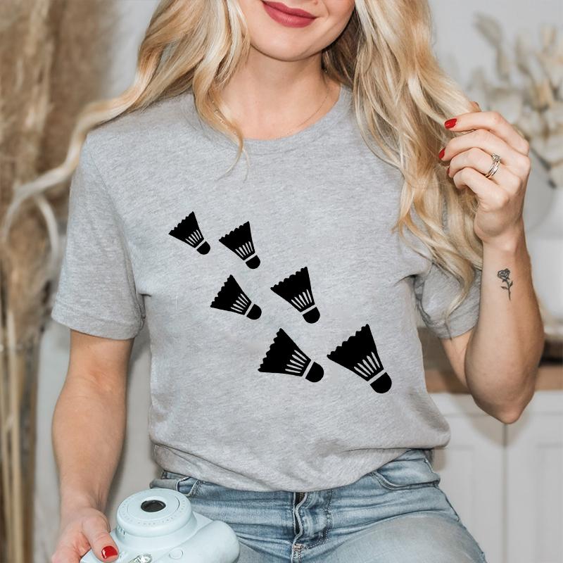 T Shirt for Women Unisex Funny Badminton Player TShirt Casual Short Sleeve O Neck Tshirts Badminton Team Tee Unisex Streetwear